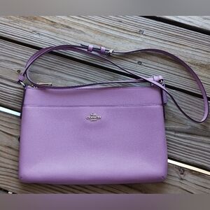 Coach Lavender Leather Crossbody Bag East West Purse